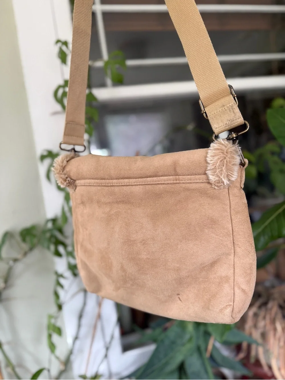 Old Navy Y2K Embroidered Penny Lane Crossbody Bag with Faux-Suede
